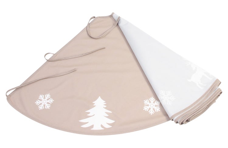 Christbaumdecke mit Schneeflocken- und Tannenbaumdesign