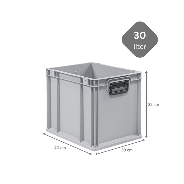 PROREGAL Spar Set 4x Eurobox Nextgen Portable Duo HxBxT 32 x 30 x 40 cm 30 Liter Eurobehälter Transportbox Transportbehälter Stapelbehälter