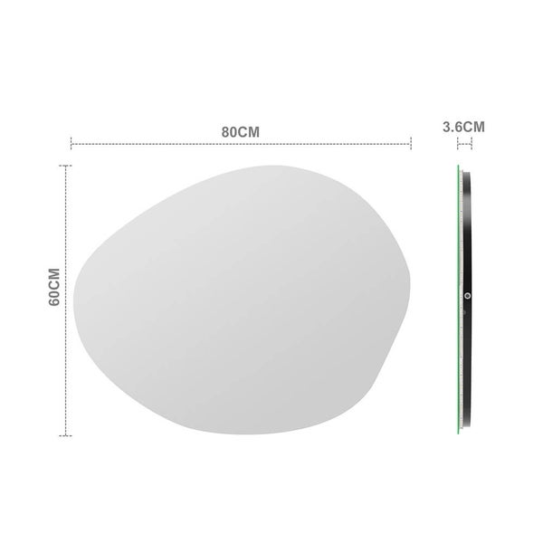 Abbildung eines Spiegels mit den Maßen 80 cm mal 60 cm mal 3,6 cm
