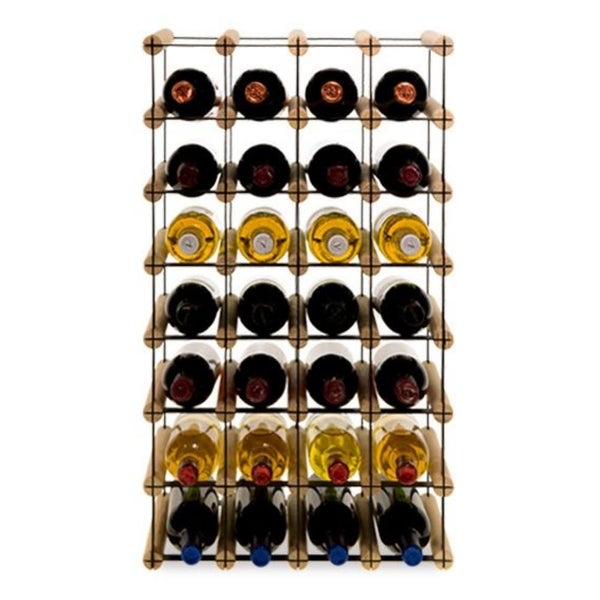 PROREGAL Modulares Weinregal Vinotega Mod Metal HxBxT 72,5 x 42,5 x 24,5 cm 4 x 7 Flaschen Massives Kiefernholz Natur