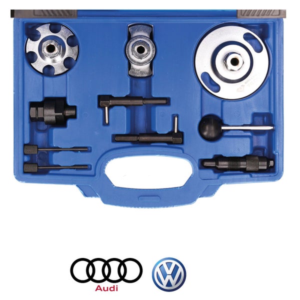 Werkzeugsatz für Audi und Volkswagen in blauer Aufbewahrungsbox