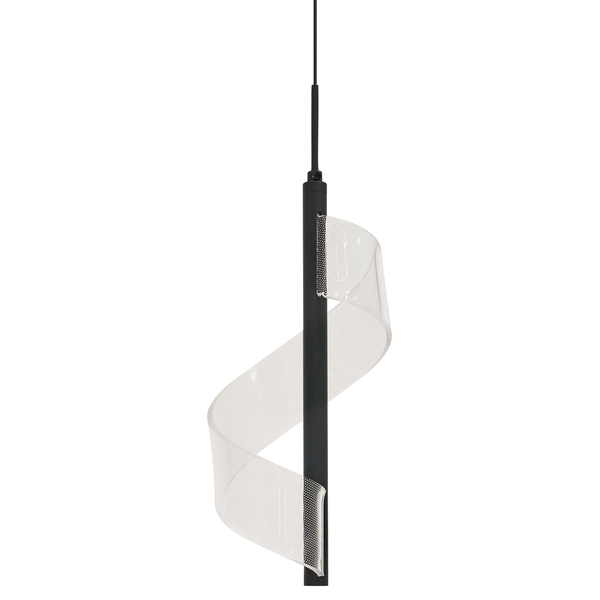 Hängelampe mit spiralförmigem Lampenschirm