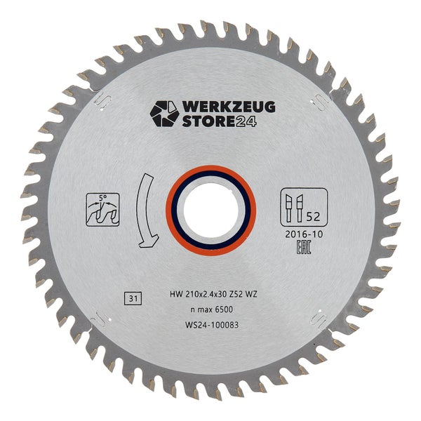 WS24 HM Kreissägeblatt Holz 210 x 2,4 x 30 WZ 52 - WS24-100083