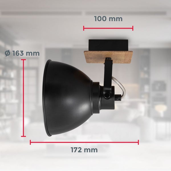 Wandlampe - schwenkbar, retro, E27 Fassung, max. 60W, schwarz