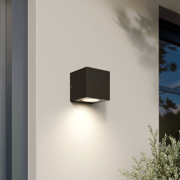 Arcchio LED Wandleuchte außen Tassnim (Modern) in Schwarz aus Aluminium (1 flammig, ) - Außenwandleuchten Wandlampe Led Außenlampe Outdoor für Außenwand/Hauswand Haus Terrasse &