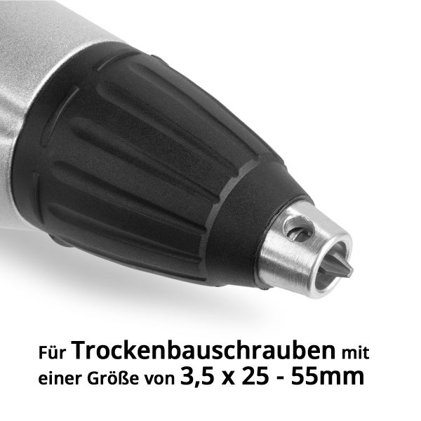 Detailaufnahme eines Schraubendrehers für Trockenbauschrauben