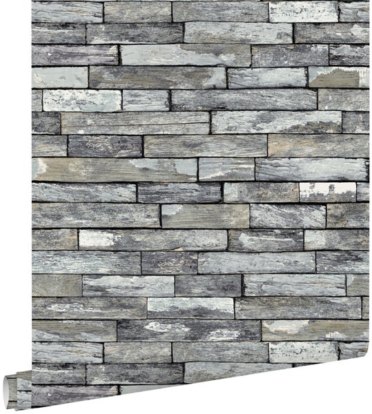 Tapete mit Holzblockmuster