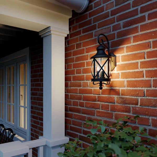 Lindby Wandlampe außen Laterne rostfarben, Aussenwandleuchte IP23 3x E14 max. 40W ohne Leuchtmittel Außenleuchte Hauswand Wandleuchte aussen