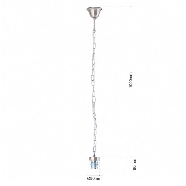 Kettenaufhängung 100cm Aufhängung mit Fassung E27 Schraubring Lampenaufhängung Lampen Kette Satin