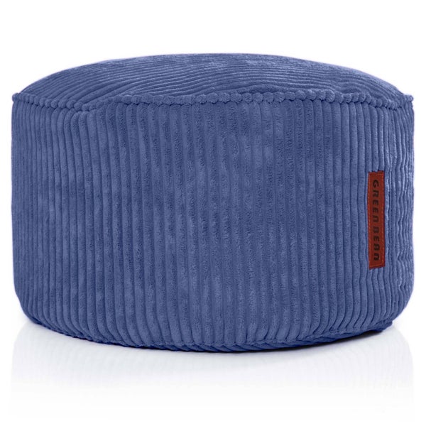 Green Bean Pouf-Kissen 45x25cm mit EPS-Perlen Füllung & Cordstoff Bodenkissen Liegekissen Sitzkissen Sitzhocker Sessel Kinder Erwachsene Stoff Hocker Ablage Dunkelblau