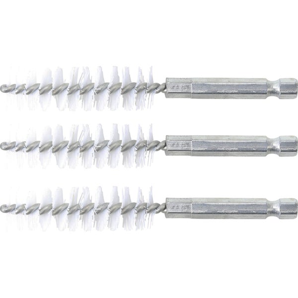 BGS Nylonbürste 15 mm Antrieb Außensechskant 6,3 mm (1/4) 3tlg. - 3078-15-N