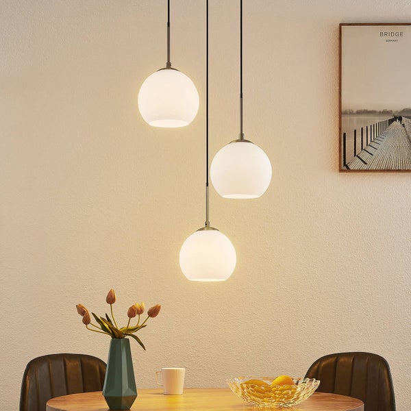 Lindby Pendelleuchte Jurian (Modern) in Weiß aus Metall (3 flammig, E27) - Deckenlampe Esstischlampe Hängelampe Hängeleuchte Wohnzimmerleuchte