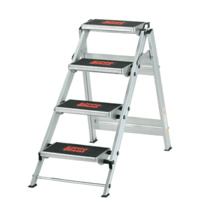 Little Giant Sicherheitsleiter mit 4 Stufen aus Aluminium und breiten rutschfesten Trittflächen.