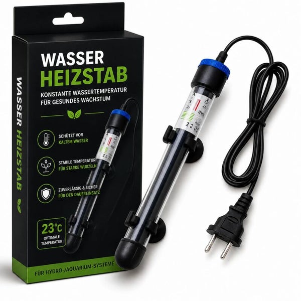 Aquarium Heizstab für konstante Wassertemperatur mit Stromkabel und Saugnapfhalterung inklusive Verpackung