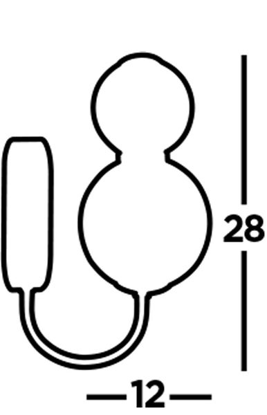 Technische Zeichnung einer Wandhalterung mit den Maßen 28 und 12.