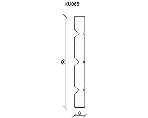 Sockelleiste PVC tile-fix Fliese dunkelgrau KU06 87,6x67,6x2400 mm