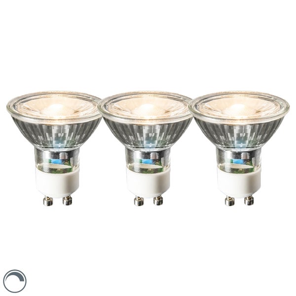 Set mit 3 GU10 LED-Lampen 6W 450 Lumen 2700K dimmbar