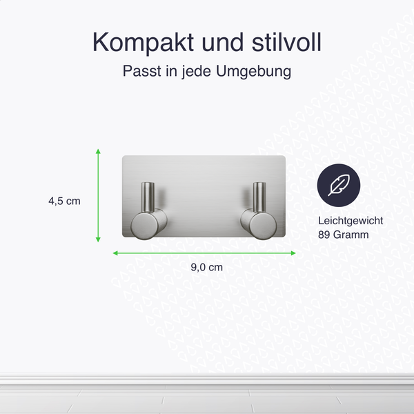 EAVY Hakenleiste Edelstahl Silber Selbstklebend