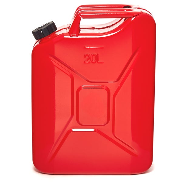BW® Kraftstoffkanister Metall Benzinkanister 20 Liter mit Schraubverschluss - Rot - RAL 3000 - TÜV-geprüft und UN-Zulassung - Made in Europe