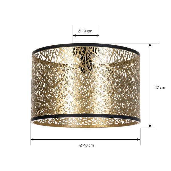 Lindby Deckenlampe Yonah (Landhaus, Vintage Rustikal) in Gold / Messing aus Textil (1 flammig E27) - Deckenleuchte Lampe Wohnzimmerleuchte