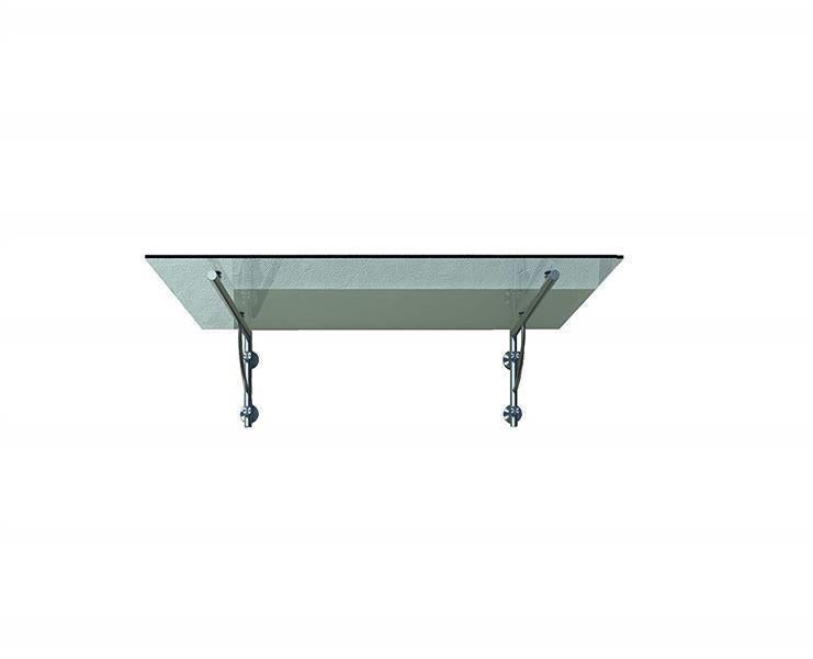 BuyLando (LB) 200x90 cm Klarglas Glasvordach inkl. Edelstahlhalter gebürstet