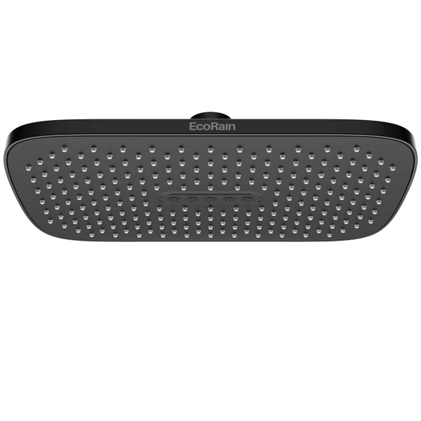 EcoRain 30% Wassersparender Regenduschkopf Mark 30 CM Rechteckig - Hoher Wasserdruck - Universeller Anschluss - Anti-Kalk Duschkopf - Schwarz