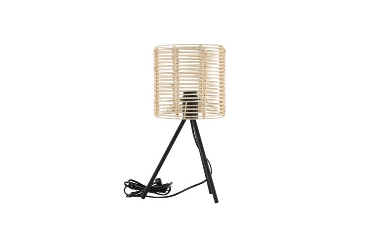 Fence Beleuchtung Tischlampe 20x20x40cm Rattan schwarz, Holz. 20 X 20 X 40 cm