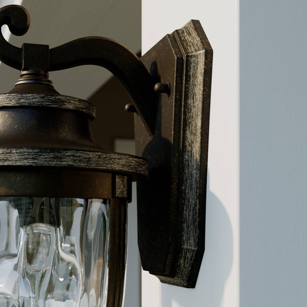 Lindby Wandlampe aussen, Aussenwandleuchte Laterne antikbraun sprühwassergeschützt IP23 1xE27 max. 60W ohne Leuchtmittel Außenleuchte antik Look
