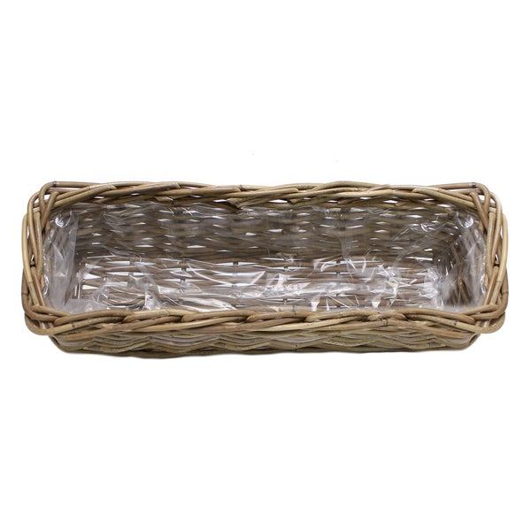 FRANK FLECHTWAREN | Pflanzkasten Rattan, groß, RATTAN, ca. 60 x 16 x 15 cm