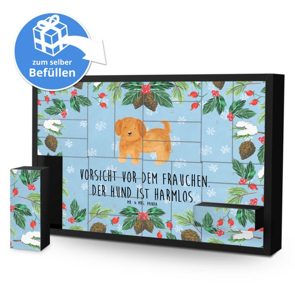 Mr. & Mrs. Panda Befüllbarer Adventskalender Hund Flauschig - Blau Pastell