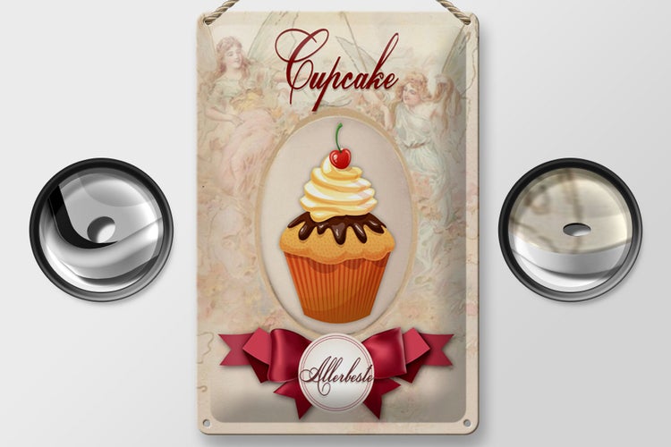 Blechschild Spruch 20x30cm Cupcake Allerbeste