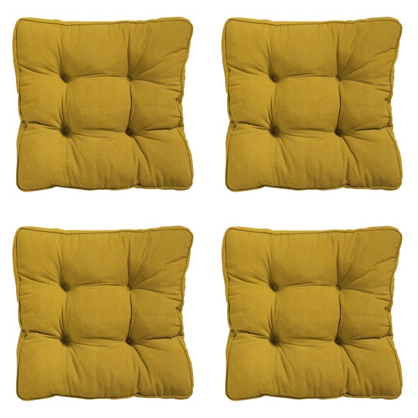 Sitzkissen Florance Panama senf - Ca. 47x47 cm - 4er-Set