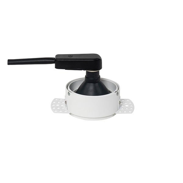 Runder LED-Einbaustrahler, schwenkbar, Gehäuse weiß.