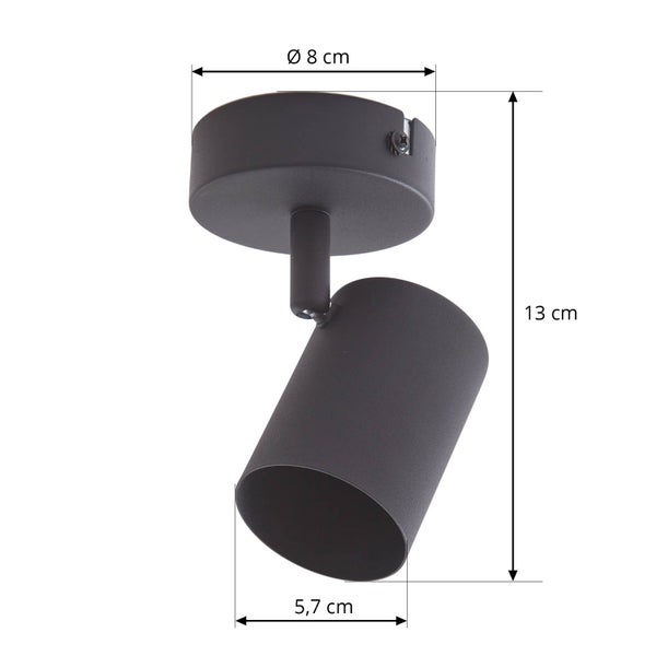 Lindby Strahler Jorell (Modern) in Schwarz aus Metall (1 flammig, GU10) - Deckenlampe Deckenleuchte Lampe Spot Arbeitszimmerleuchte