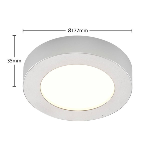 PRIOS LED Deckenleuchte Edwina (Modern) in Alu aus Aluminium (1 flammig, ) - Lampe Deckenlampe Badezimmerleuchte
