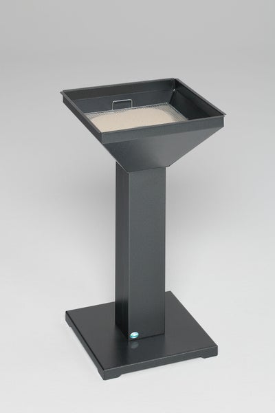 PROREGAL Eleganter Ascher Mit Standsicherer Bodenplatte Inkl. Kippensieb HxBxT 73 x 32,5 x 32,5 cm Verzinkter Stahl Grau