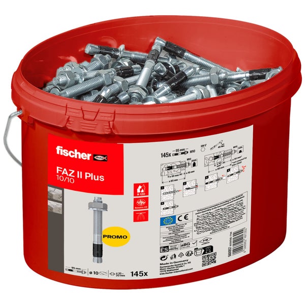 Eimer mit Fischer Bolzenanker FAZ II Plus 10/10, 145 Stück