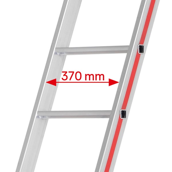 Detailansicht einer Leiter mit der Maßangabe 370 Millimeter.