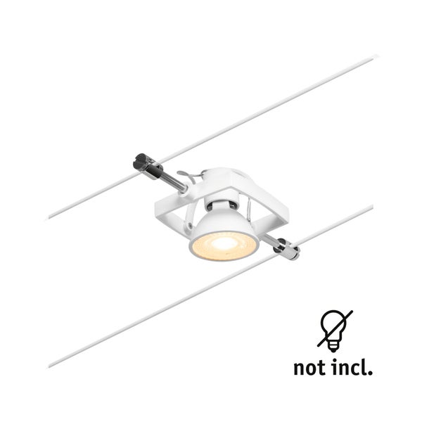 CorDuo Seilsystem Mac II Einzelspot GU5,3 max. 10W 12V Weiß matt, Chrom