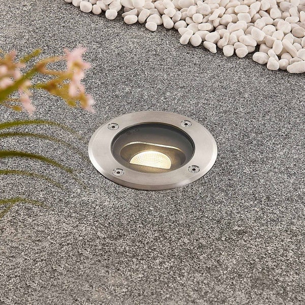 Lucande LED Bodeneinbauleuchte Doris (wasserdicht (Modern) in Alu aus Aluminium (1 flammig, ) - Außenleuchte für Garten Terasse Balkon & Haus