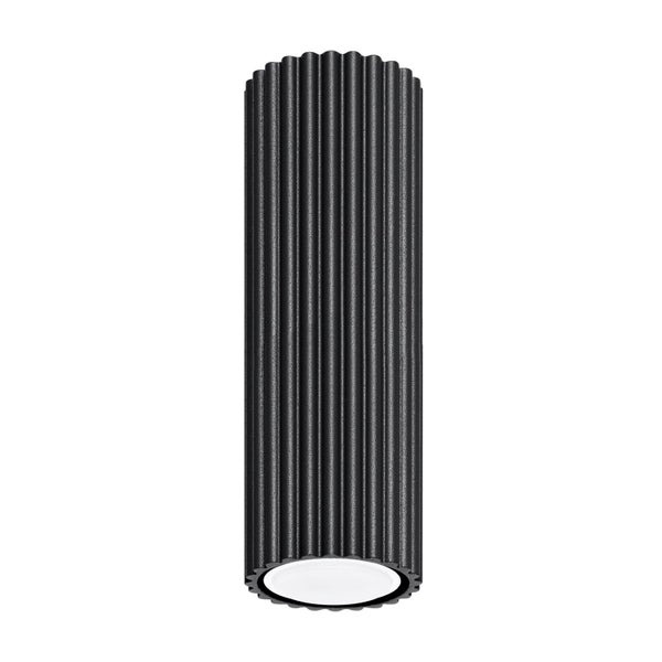 Schwarze LED Deckenleuchte mit Rillen