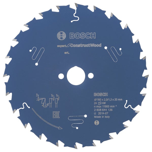 Bosch Kreissägeblatt Expert for Construct Wood für Handkreissägen 160 x 20 x 2 mm 24 - 2608644136