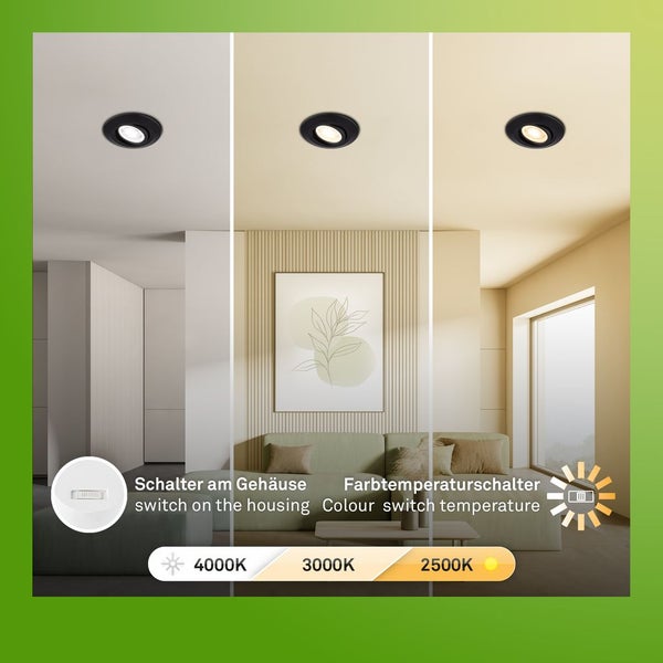 6er Set LED Einbaustrahler 230V LED Einbauleuchten Spots schwenkbar CTS Ra90