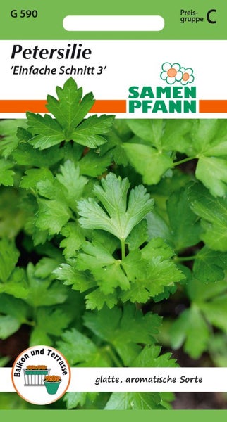 Petersilie 'Einfache Schnitt 3' Samenpackung