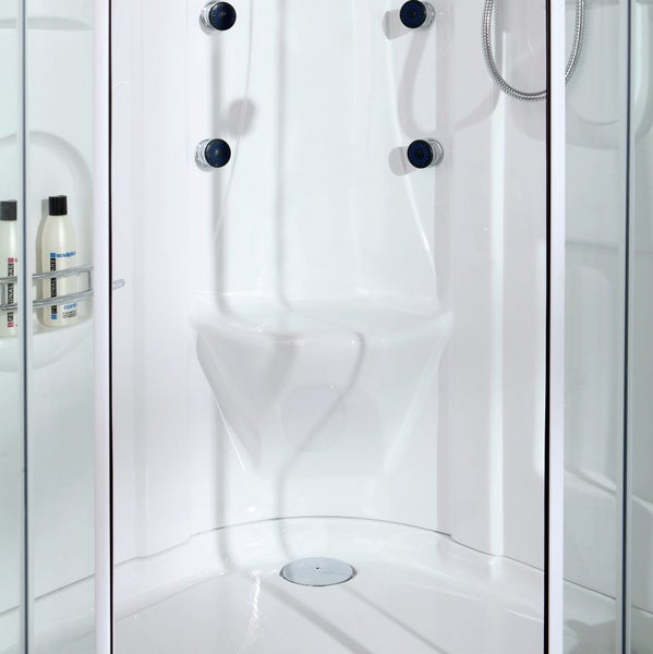 Komplettduschkabine mit Hydromassage 90x90cm, viertelkreisförmig | Vesuvio