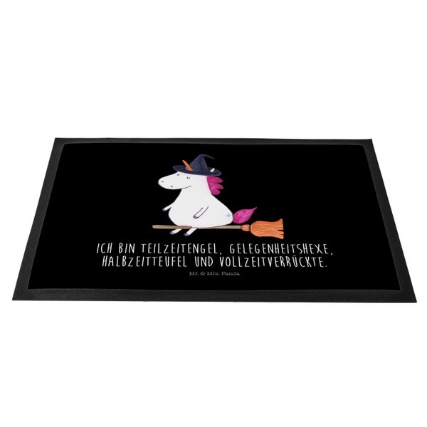 Mr. & Mrs. Panda 40 x 60 cm Fußmatte Einhorn Hexe - Schwarz