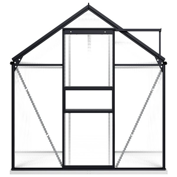 Gewächshaus mit Fundament Anthrazit Aluminium 3,61 m²