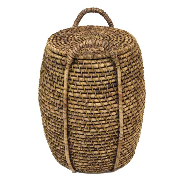 FRANK FLECHTWAREN | Wäschekorb Oriental Heat, KORBGEFLECHT, ca. Ø 43 x 53 cm, GH 62 cm