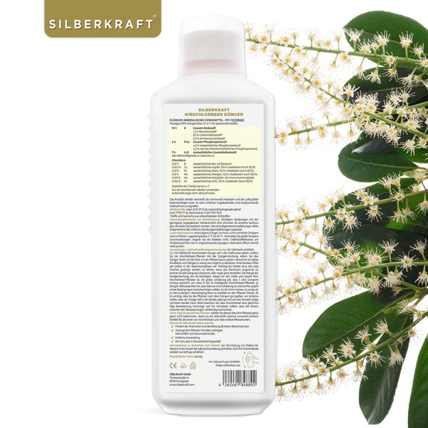 SILBERKRAFT Kirschlorbeer Dünger – NPK Flüssigdünger – 1 Liter
