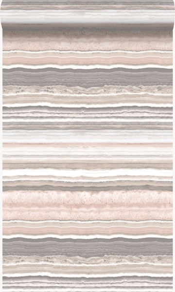 Origin Wallcoverings Tapete Marmor-Optik Pfirsichrosa und Beige - 53 cm x 10.05 m - 337236